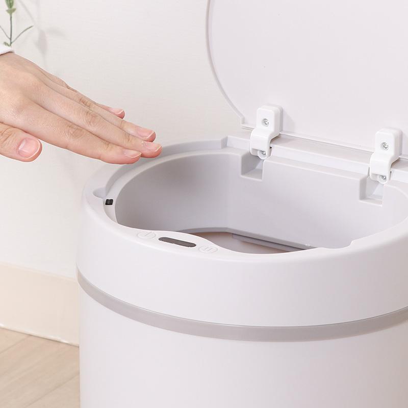 12L ラウンド アイボリー 白 不二貿易 内容量12L ごみ箱 開閉 【よう】 人感センサー ※単三電池2本別売り