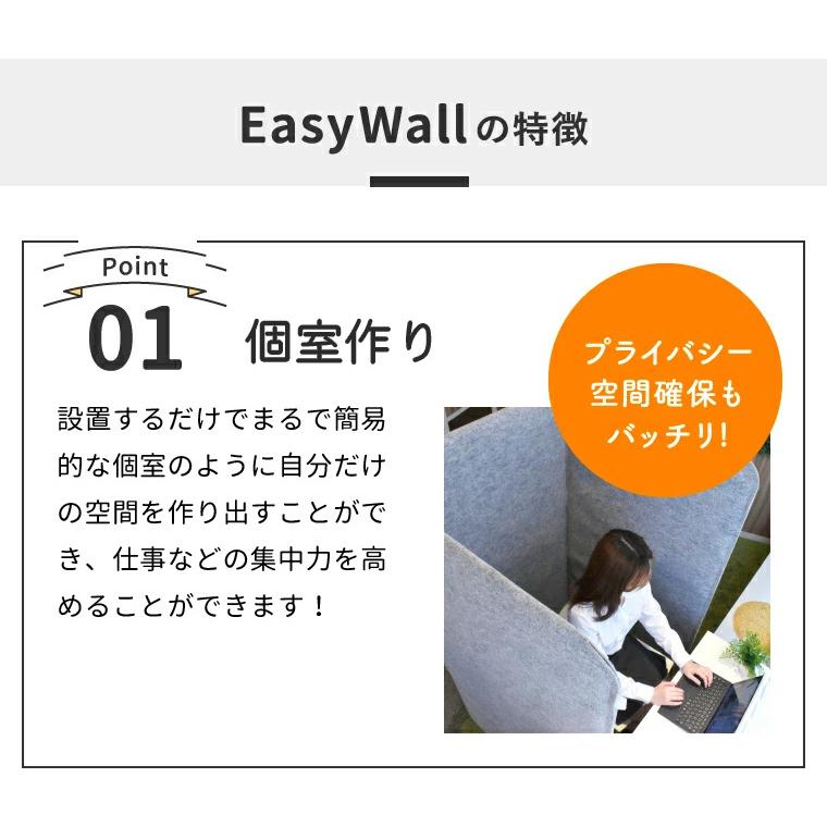 吸音・飛沫対策高さ150cm 幅90cm 3枚セット EasyWall パーテーション