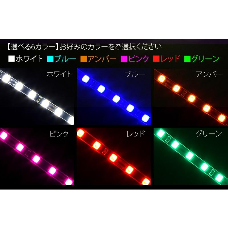 LED テープライト 爆光 ホワイト ピンク アンバー ブルー レッド グリーン 120cm 120発 1800lm 極細 4.5mm 正面発光 12V｜parts-com｜03