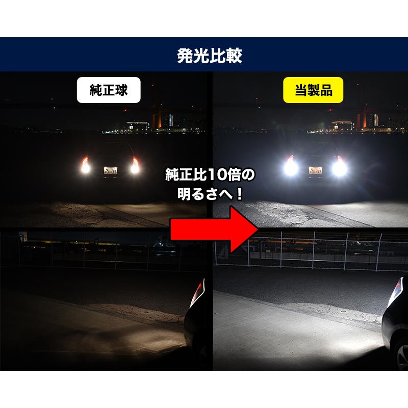 LED バックランプ T20 S25 爆光 実測値 8000ルーメン ホワイト 純正比