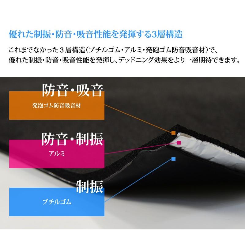 デッドニングシート 3層構造 制振 三層 防音 吸音シート 音質向上 音響