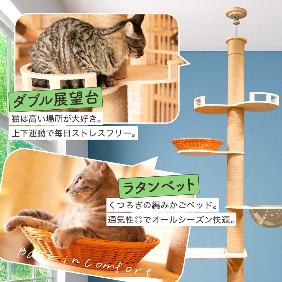 据え置き型キャットタワー 高さ148cm キャットタワー 木製 据え置き型 高さ148cm 中型 猫タワー おしゃれ