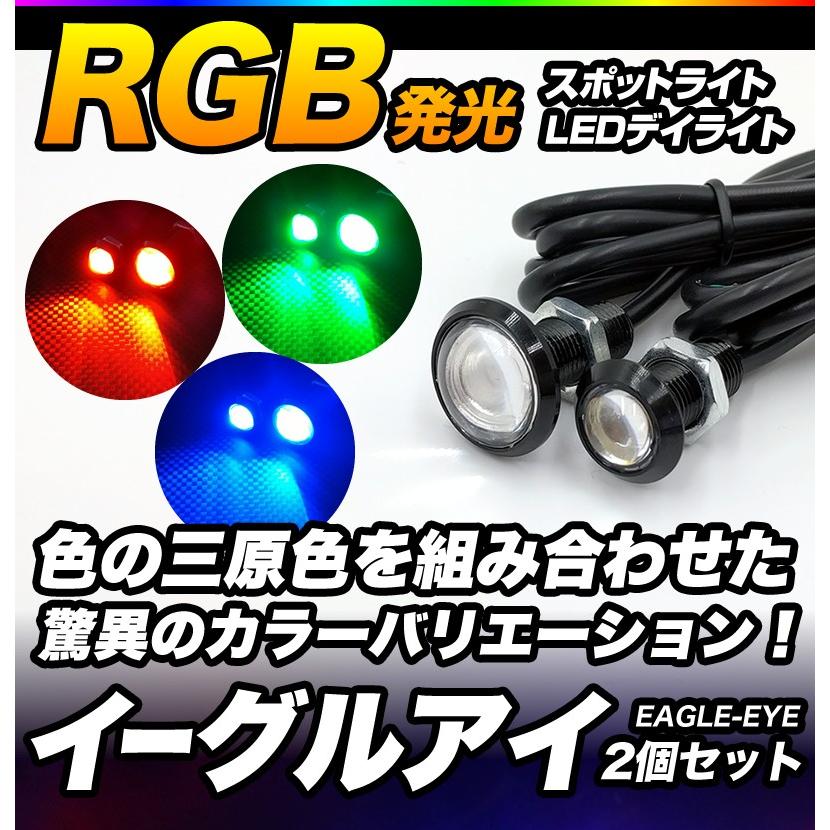 ジャパンテクノロジー　イーグルアイ RGB スポットライト イーグルアイ 超薄型 ブラック シルバー 23mm 18mm