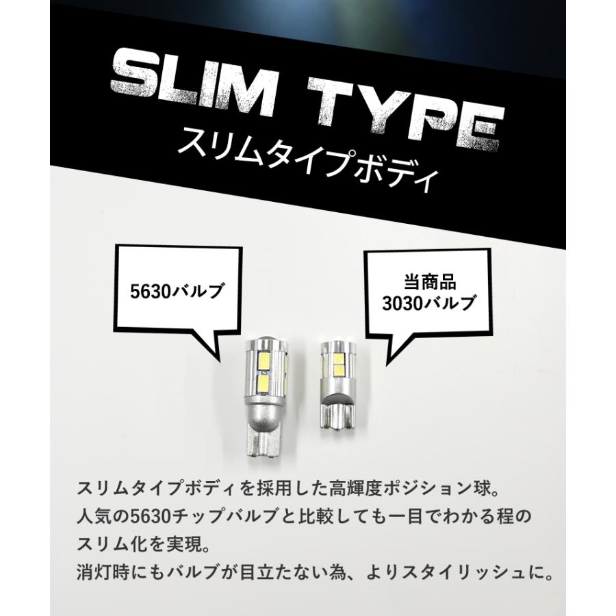 T10 LED T16 ポジション バックランプ 白 ホワイト 無極性 爆光 400lm