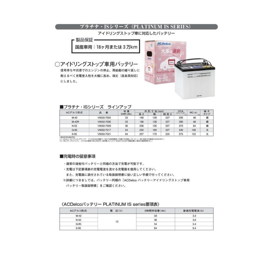 ACDelco プラチナIS バッテリー アイドリングストップ車専用バッテリー