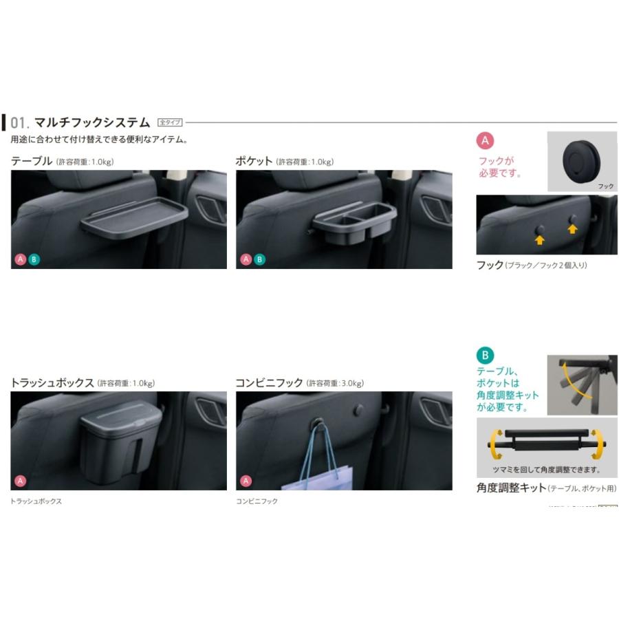 Honda 純正 マルチボックス UTILITY POCKET Jade HONDA ホンダ 純正 マルチフックシステム取付用 フック2個入り
