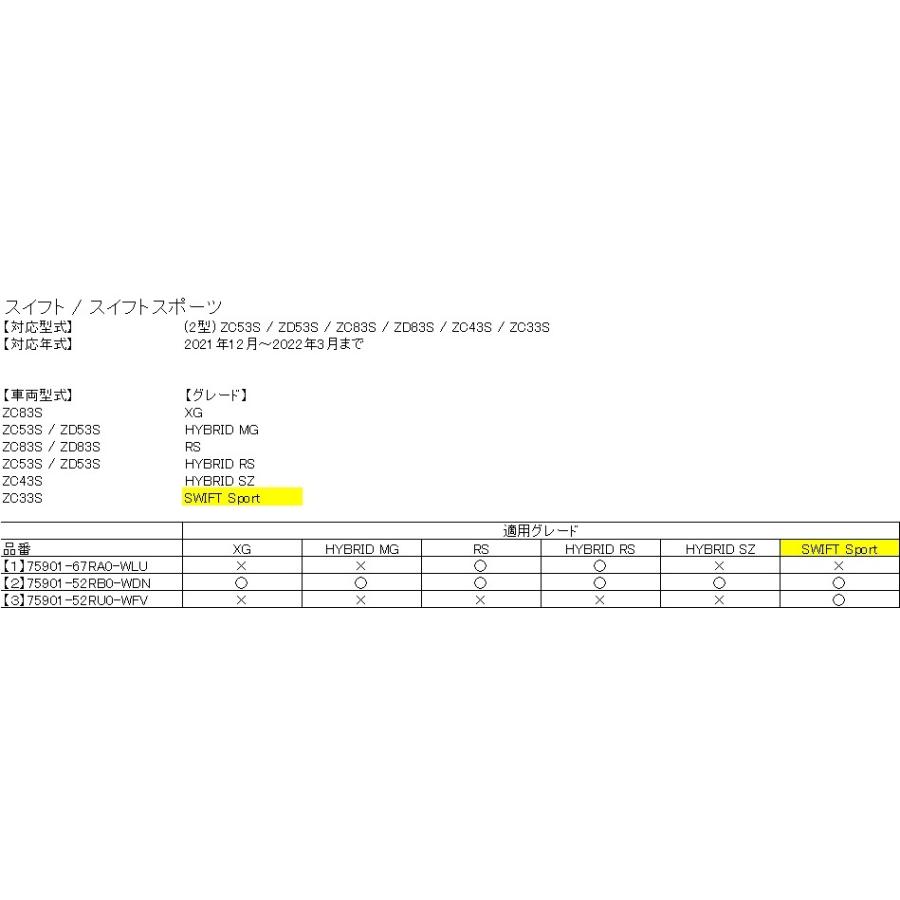 スイフト SUZUKI スズキ 純正 フロアマット ジュータン 各種 75901