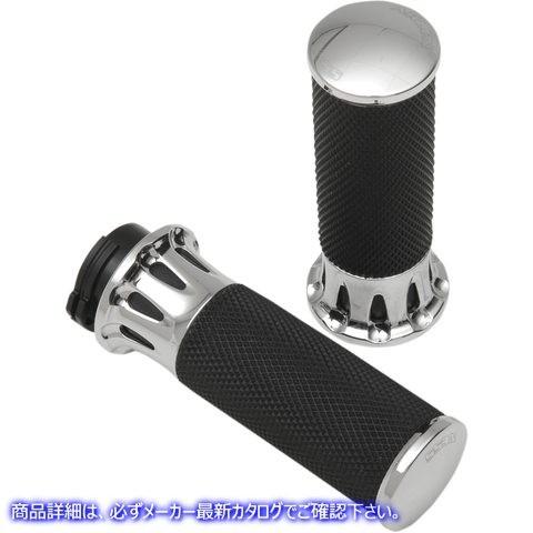 【並行輸入品】 アレンネス Fusion ディープカットグリップ - ケーブル - クローム 07-316 06301033 ARLEN NESS GRIP DEEP CUT CBL CHR #DRAGの画像