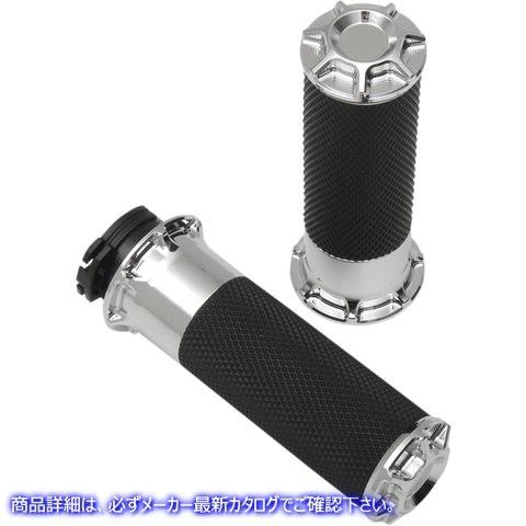 【並行輸入品】 アレンネス ベベルグリップ - ケーブル - クローム 07-330 06301162 ARLEN NESS GRIP BEVELLED CBL CHR #DRAGの画像