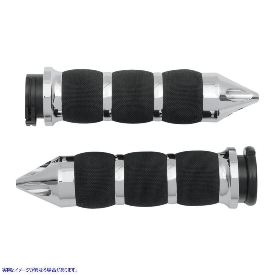 【並行輸入品】 エイボングリップ クロームスパイクエアクッショングリップ AIR-90-CH-SPK 06301224 AVON GRIPS GRIP AIR-SPIKE CHR #DRAG バイク-ハンドル