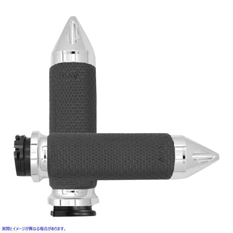 【並行輸入品】 エイボングリップ 大型クロームメモリーフォームスパイクグリップ MF-63B-CH-SPK 06301887 AVON GRIPS GRIP MEMOR FOAM CH SPK LG #DRAG 車、バイク、自転車-バイク-その他ハンドルパーツ