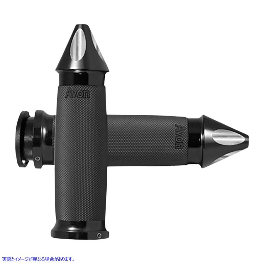 【並行輸入品】 エイボングリップ バーラット人向けブラックカスタムコンタースパイクグリップ IN-TO-CC-86-ASP 06302574 AVON GRIPS GRIP CC ANO SPIKE 1 #DRAG 車、バイク、自転車-バイク-ハンドル
