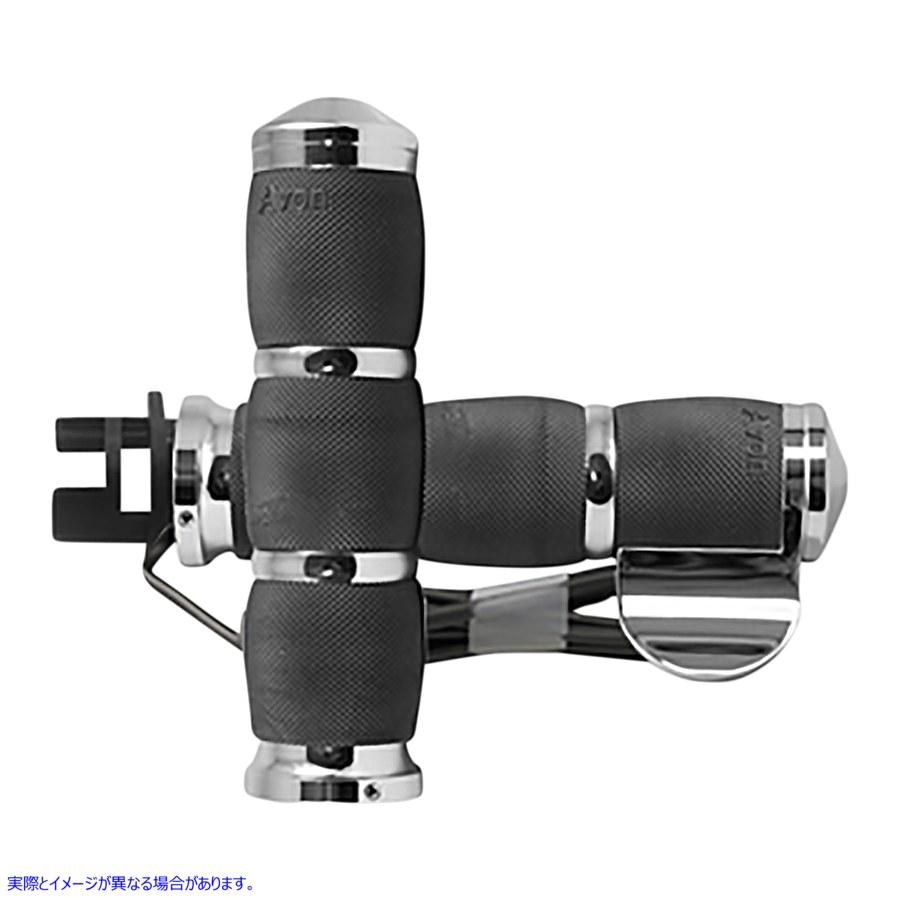 取寄せ 加熱されたグリップ エイボングリップ AVON GRIPS Chrome Heated Air Cushion Grips w/ Throttle Boss f MT-IN-AIR-90CBH #DRAG #06310223
