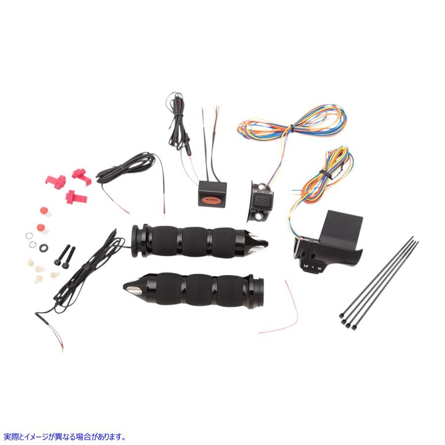 【並行輸入品】 エイボングリップ ブラック ヒーター付きエアクッションスパイクグリップ AIR-90-A-S-F-RH 06310264 AVON GRIPS GRIP HEAT ANO AIRCUS #DRAG