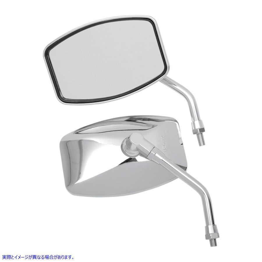 【並行輸入品】 エムゴ ミラーセット - 右/左 - ユニバーサル - 10 mm 20-42460 06400155 EMGO MIRROR SET R/L UNIV 10MM #DRAG