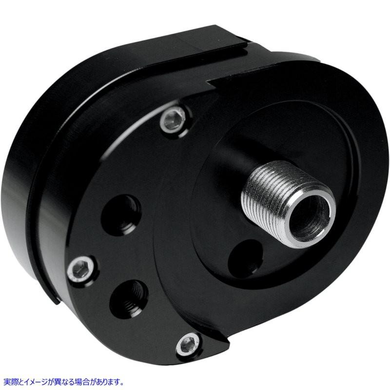 【並行輸入品】 フューリング・パーツ オフセットオイルフィルターマウント - ブラック 2022 07120318 FEULING PARTS MOUNT OFFSET OILFILTER BK #DRAG