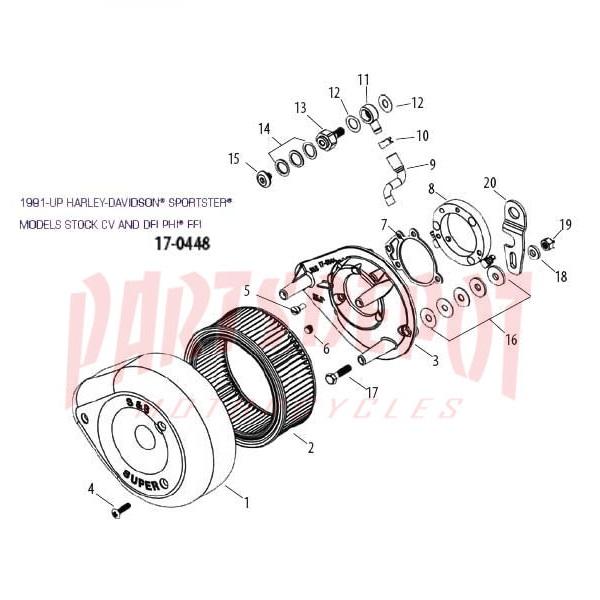 【並行輸入品】 エスアンドエス サイクル エアクリーナーキット 17-0448 10100326 S\u0026S CYCLE AIR CLEANER TEAR 91-19XL #DRAGの画像