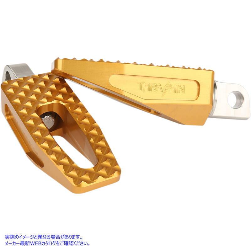 取寄せ スラッシン サプライ TSC20215D Front/Rear P54 Slim Footpegs Gold Dyna