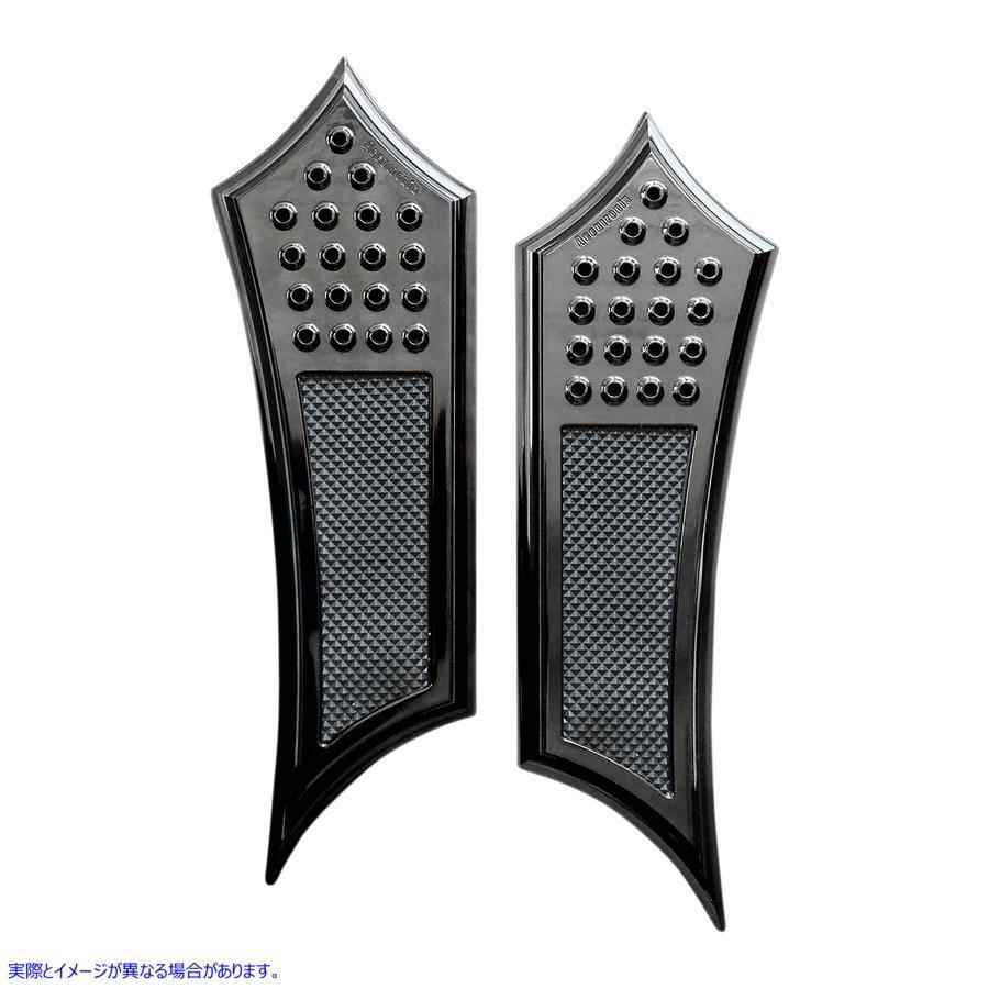【並行輸入品】 アキュトロニクス フロントフロアボード - エクステンデッド - 黒いこと - ドリルド - インスティゲーター - 旗がしら FBF91-DIB 162108 #DRAG ステップ、ペダル-バイク-ステップ