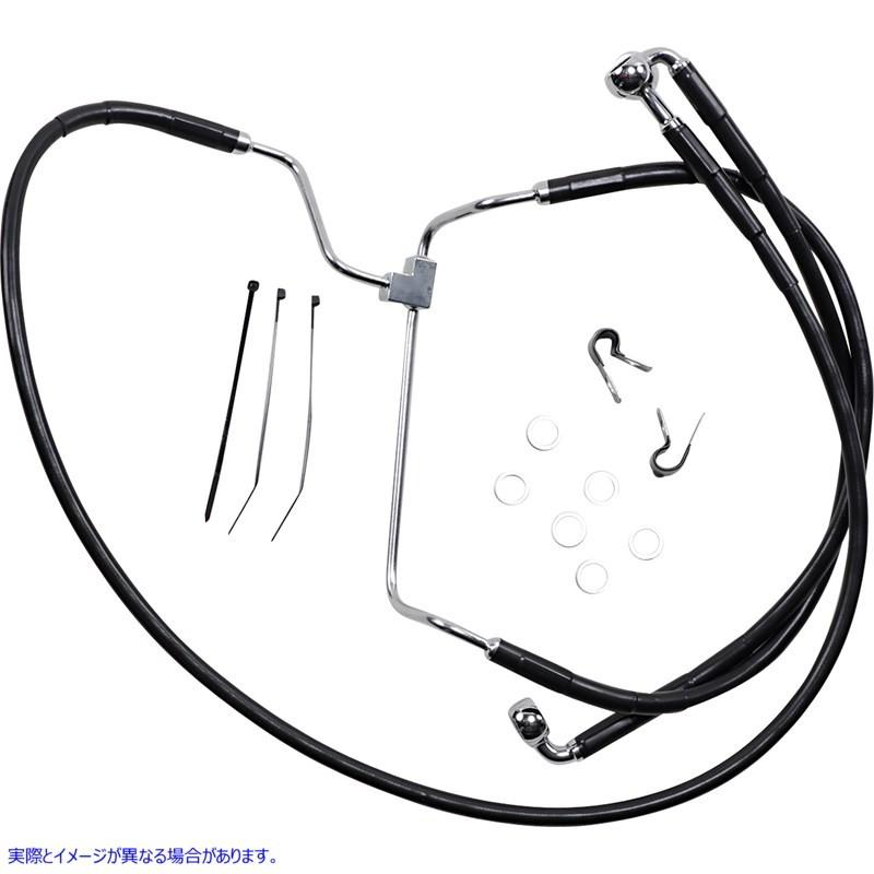 取寄せ 拡張長さブラックビニールブレーキラインキット ドラッグスペシャリティーズ Brake Line Front Blac 1741