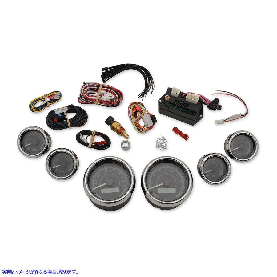 【並行輸入品】 ダコタデジタル MVX-8K続きもの アナログ6ゲージ一揃いの道具 - クロームベゼル - 黒いこと人間の顔、薄墨色周囲の状況 22120 その他メーター、インジケーター-車、バイク、自転車-バイク