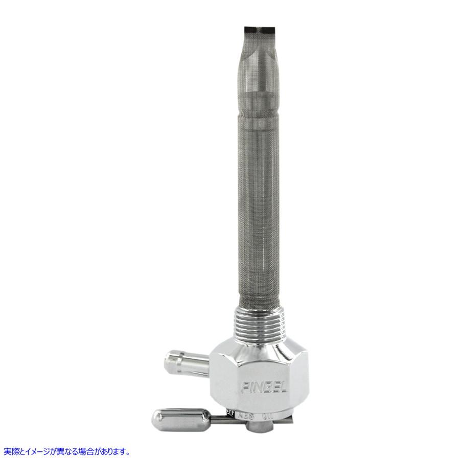 【並行輸入品】 ピンゲル 燃料バルブ - クローム - 3/8インチ NPT - 六角 1211-CH DS390209 PINGEL CHROME 90 PETCOCK 3/8 NPT #DRAG