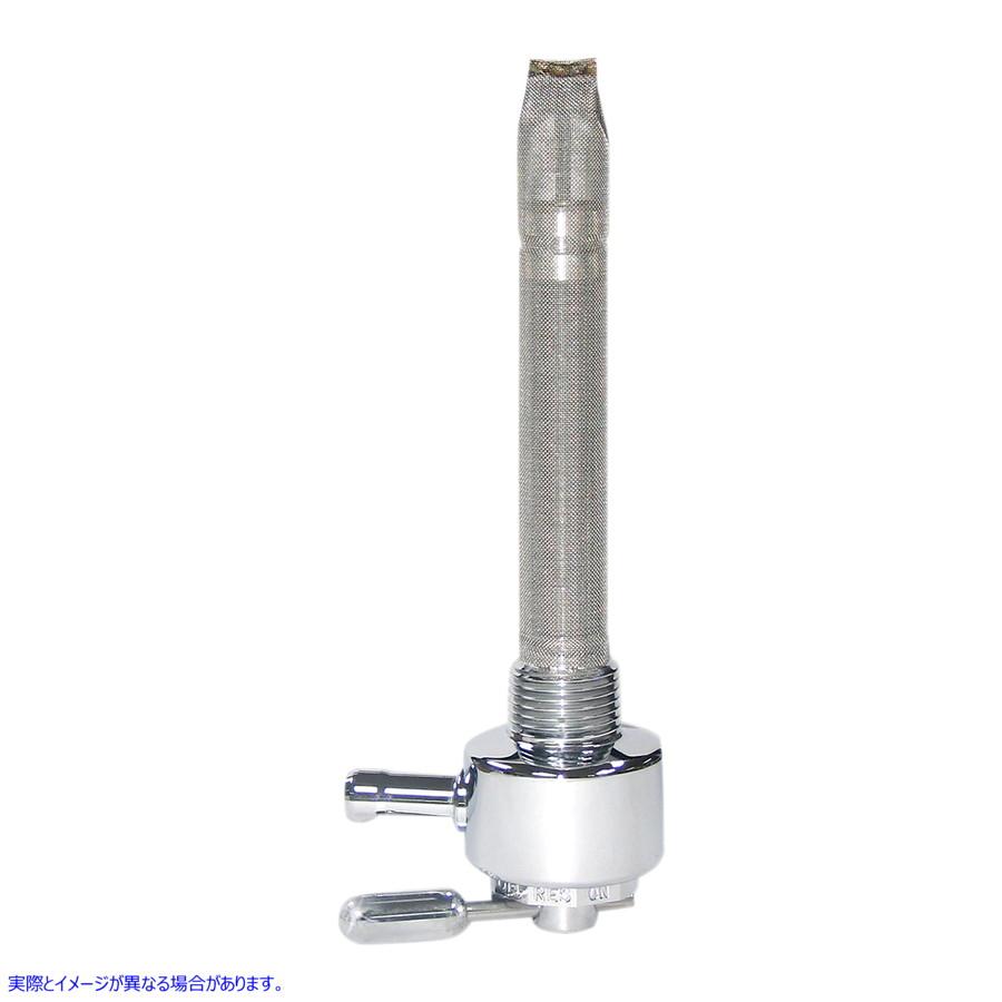 【並行輸入品】 ピンゲル 燃料バルブ - クローム - 3/8インチ NPT - 丸型 1211-CR DS390245 PINGEL SMTH 3/8" PETCOCK 90 FWRD #DRAG