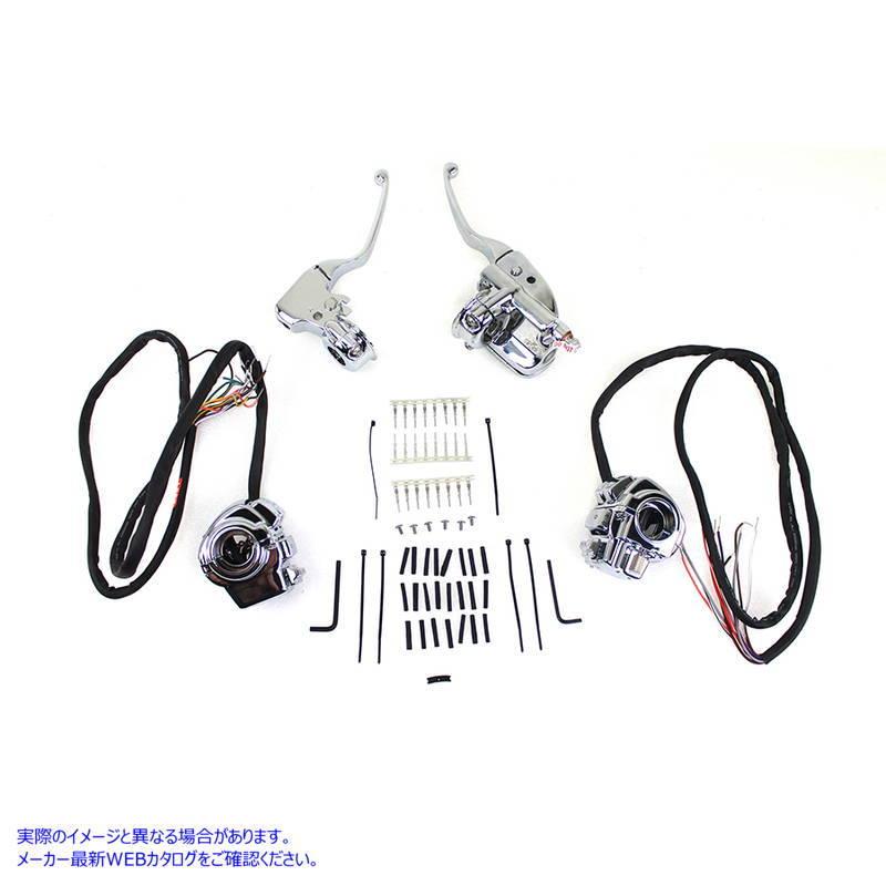 【互換品】 22-1171 クロームハンドルバーコントロールキット 取寄せ Vツイン Chrome Handlebar Control Kit (検索用／_2