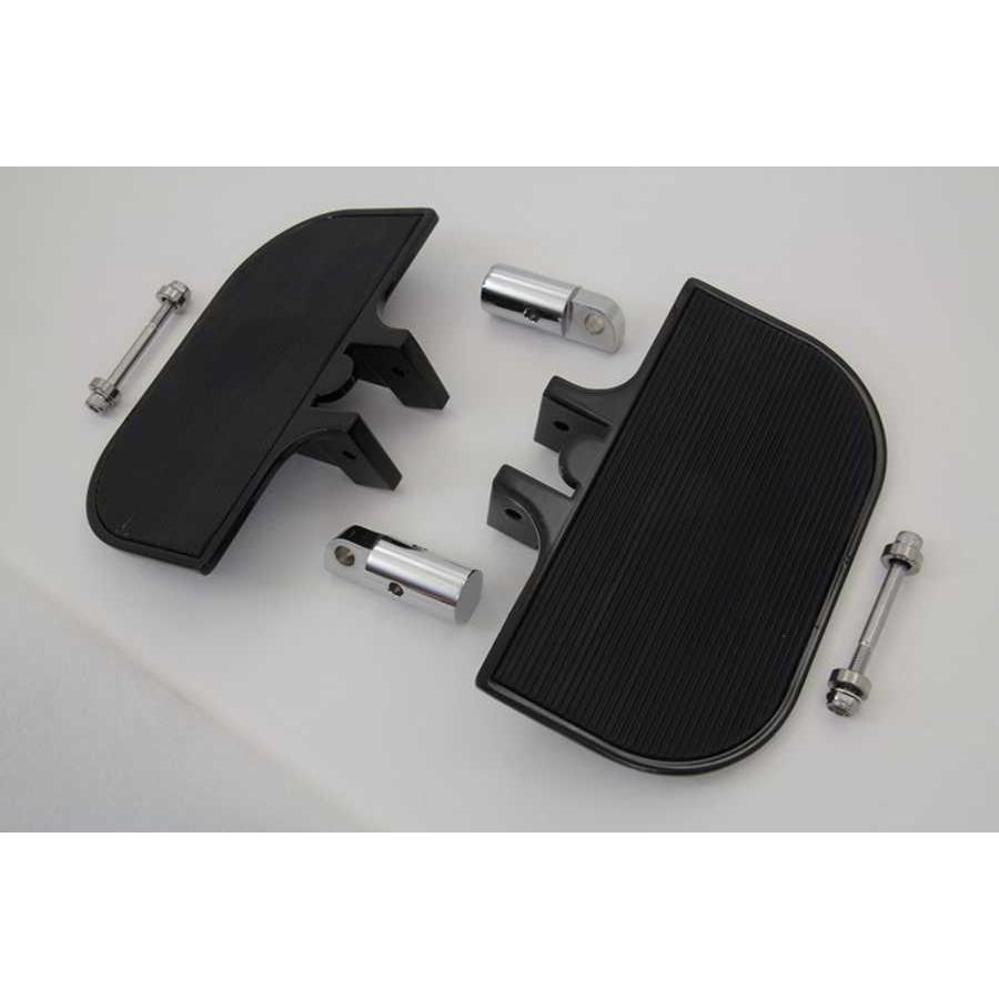【互換品】 27-1012 パッセンジャー ミニ フットボード セット ブラック 取寄せ Vツイン Passenger Mini Footboard Set Black (_1