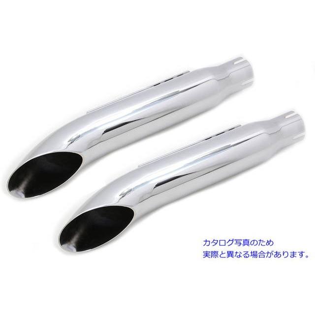 【互換品】 30-0784 16インチ ターンアウト マフラーセット クローム 取寄せ Vツイン 16 inch Turn Out Muffler Set Chrome (検の画像