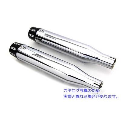 【取り替えっこ品】 30-1614 クロームテーパードリボルバーチップマフラーセット 取寄せ Vツイン Chrome Tapered Revolver Tip Muffler S