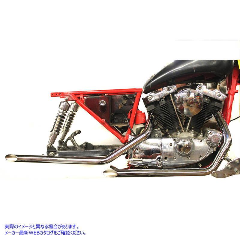 【互換品】 30-3010 ワイアットガトリングエキゾーストドラッグパイプセット スラッシュカットエンド 取寄せ Vツイン Wyatt Gatl_2