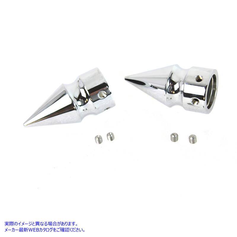 【並行輸入品】 3275-2 フロントアクスルカバーセット パイクスタイル クロームメッキ 取寄せ Vツイン Front Axle Cover Set Pikの画像