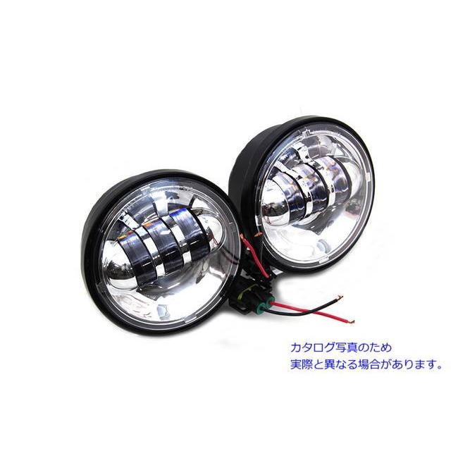 【互換品】 33-1145 4-1/2 インチ LED スポットランプ アセンブリ クローム 取寄せ Vツイン 4-1/2 inch LED Spotlamp Assembly C_2