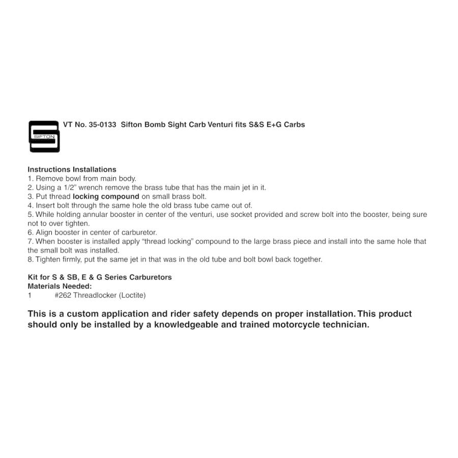 350133 シフトン キャブレター ホップアップ キット Sifton Carburetor Hop Up Kit 取寄せ Vツイン