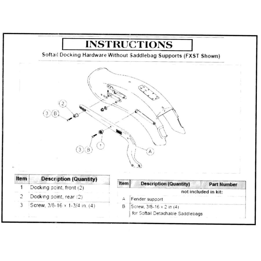 【互換品】 50-1611 サイドプレートドッキングハードウェアキット 取寄せ Vツイン Side Plate Docking Hardware Kit (検索用／53の画像