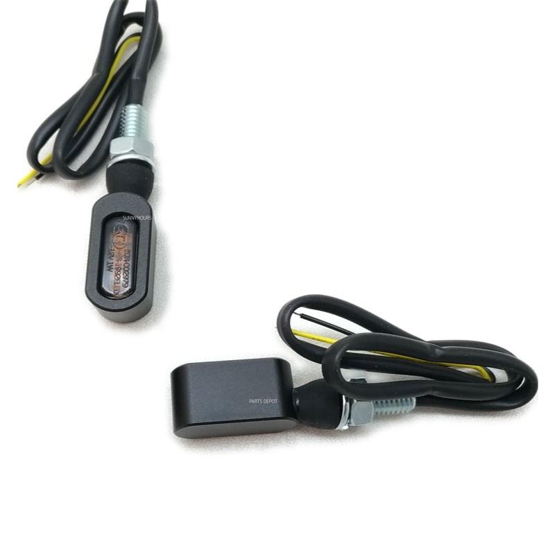 M8 ボルト 汎用 LED ウインカー 超ミニ 黒ボディー オレンジLED