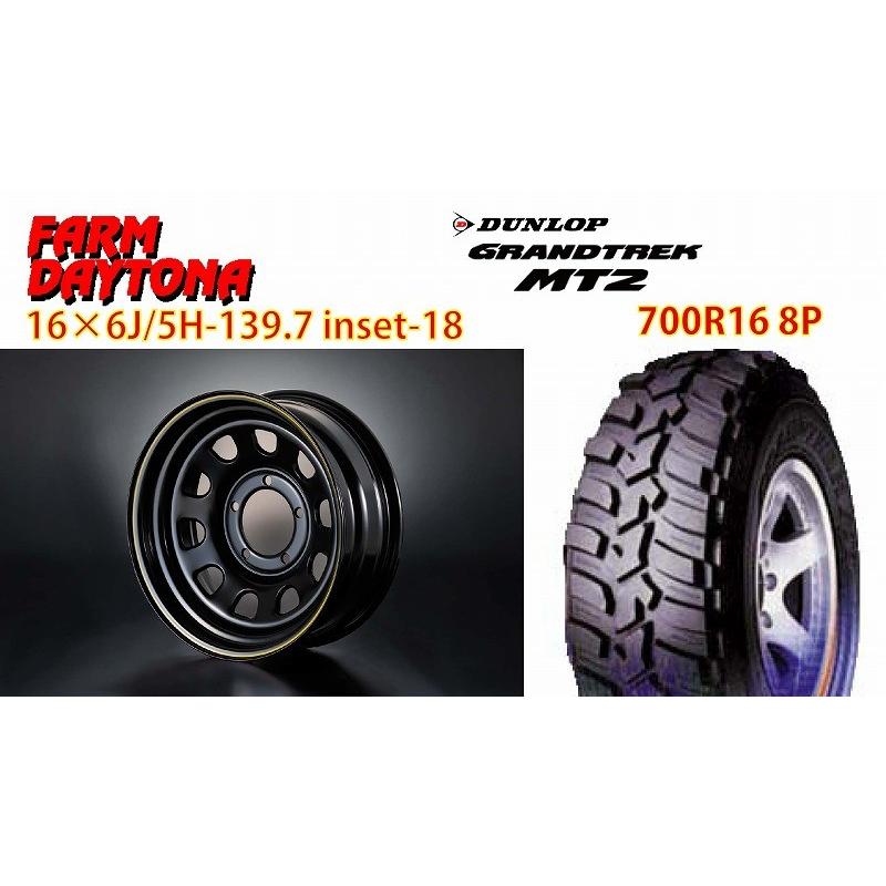 デイトナ イエロー 16×6J/5H-18 グラントレックMT2 700R16 4本 