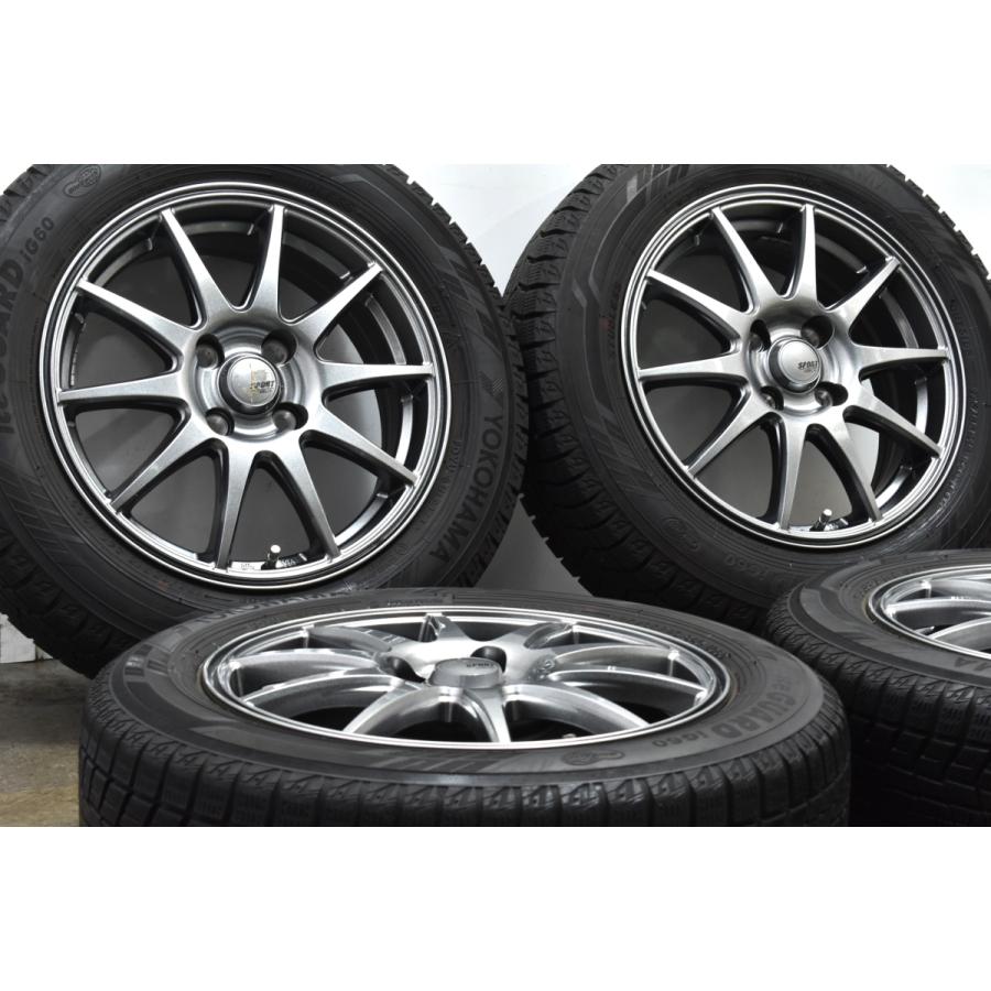 【良好品】SPORT ABELIA 15in 5.5J +43 PCD100 ヨコハマ アイスガード iG60 175/65R15 アクア ヴィッツ フィット キューブ スイフト｜parts-hanbai-no1｜02