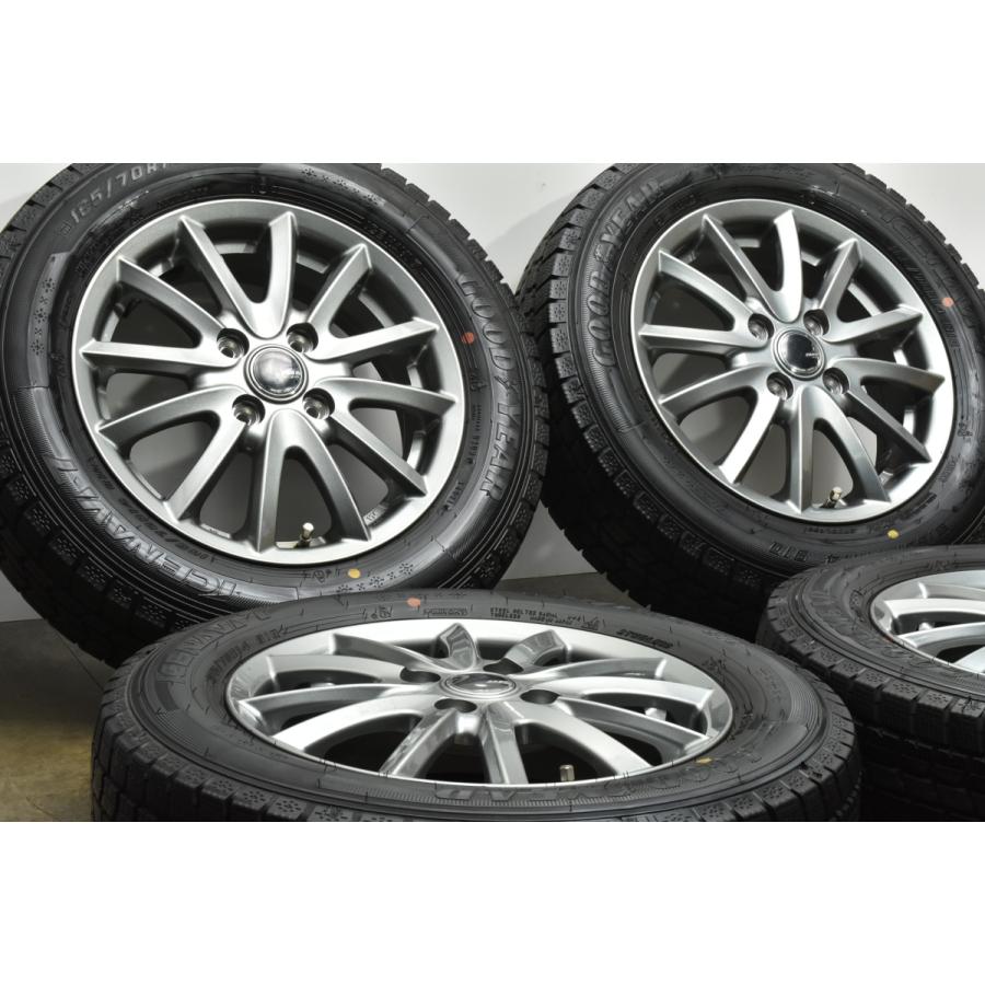 【バリ溝 美品】ZACK 14in 4.5J+45 PCD100 グッドイヤー アイスナビ7 165/70R14 アクア ヴィッツ スイフト ソリオ Kei ラピュタ 即納可能｜parts-hanbai-no1｜02