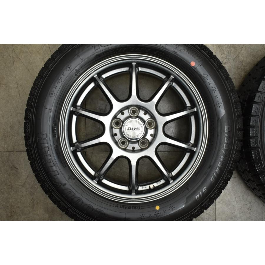 【バリ溝】DOS 15in 6J +45 PCD100 グッドイヤー アイスナビ7 195/65R15 プリウス カローラツーリング スポーツ ウィッシュ インプレッサ｜parts-hanbai-no1｜03