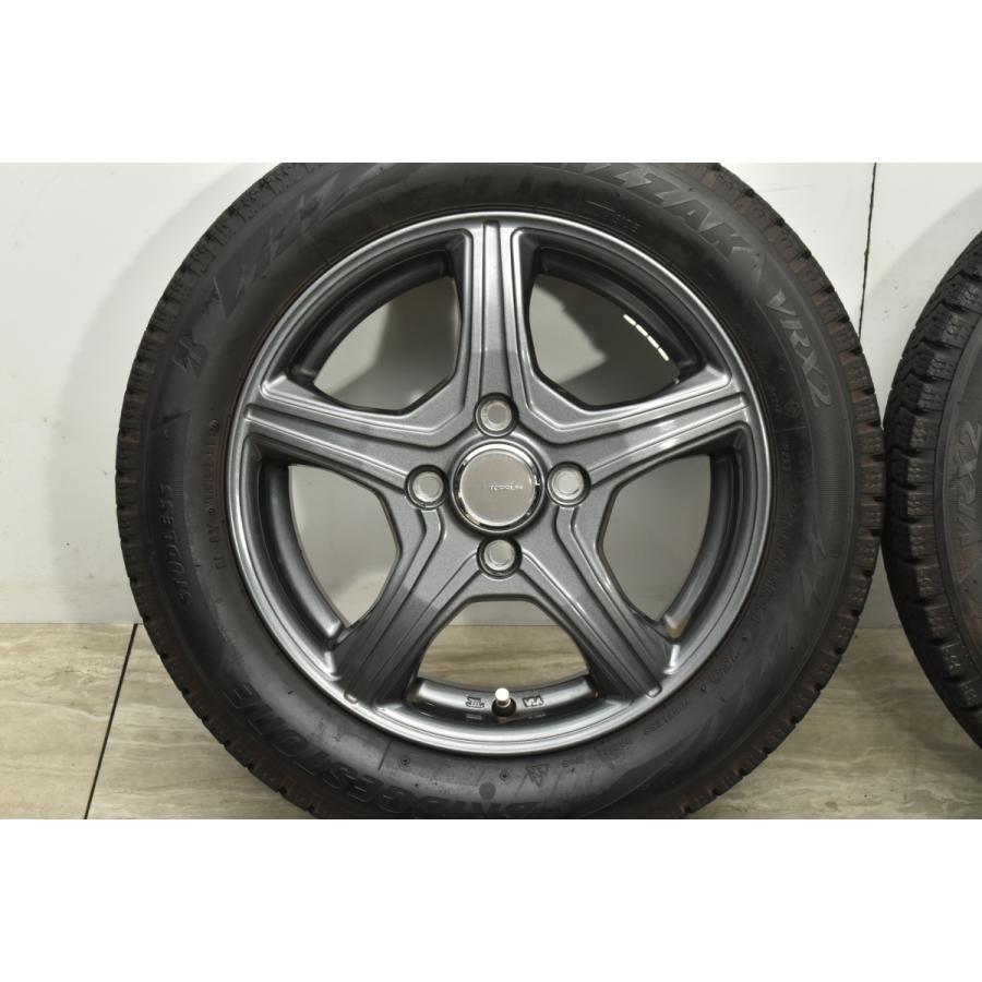 【美品】トップラン 14in 4.5J +45 PCD100 ブリヂストン ブリザック VRX2 155/65R14 ピクシス N-BOX ワゴンR アルト タント ムーヴ ミラ｜parts-hanbai-no1｜05