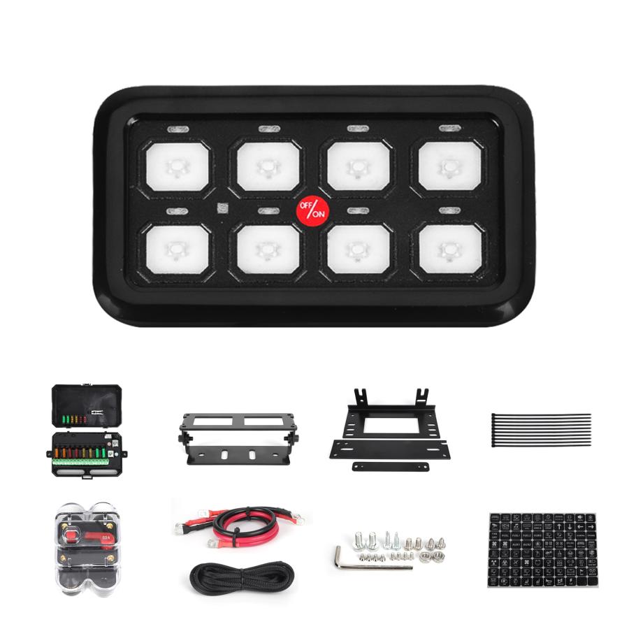 汎用 12V / 24V 電子リレー 8連 スイッチ ボックス 車内 電源 