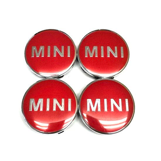 BMW MINI ミニ ミニクーパー ホイール センターキャップ カバー 56mm バッジ 純正交換 レッド 4個セット whcmini