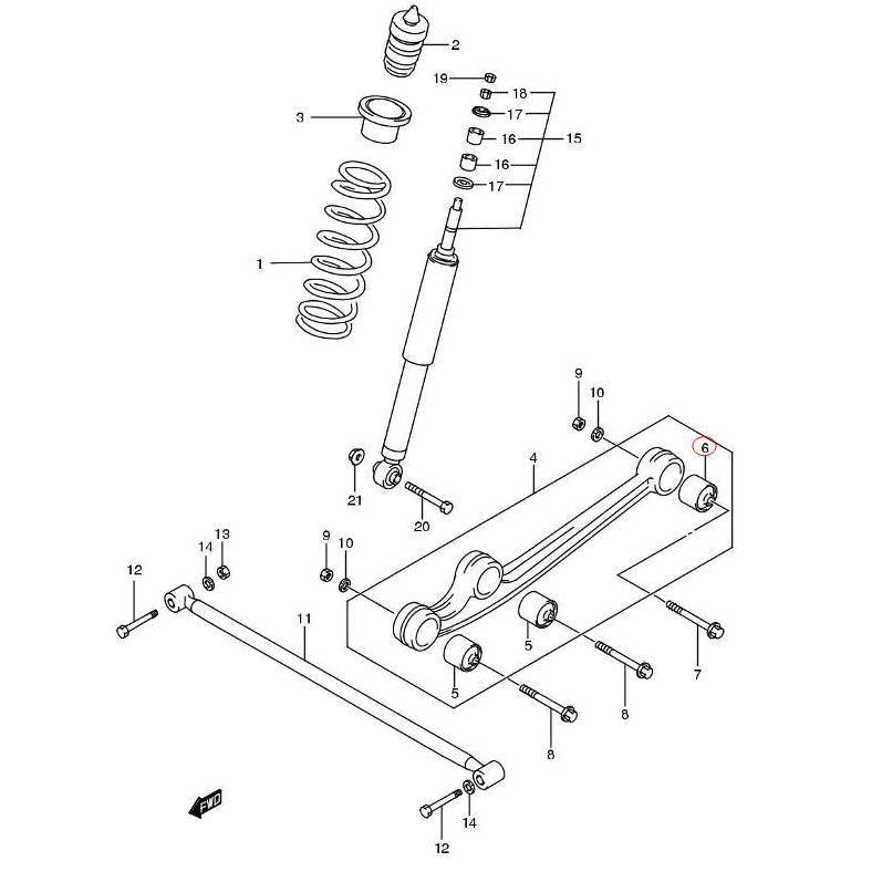 ジムニー Fリーディングアームブッシュ（後側） ジムニー（JB23W