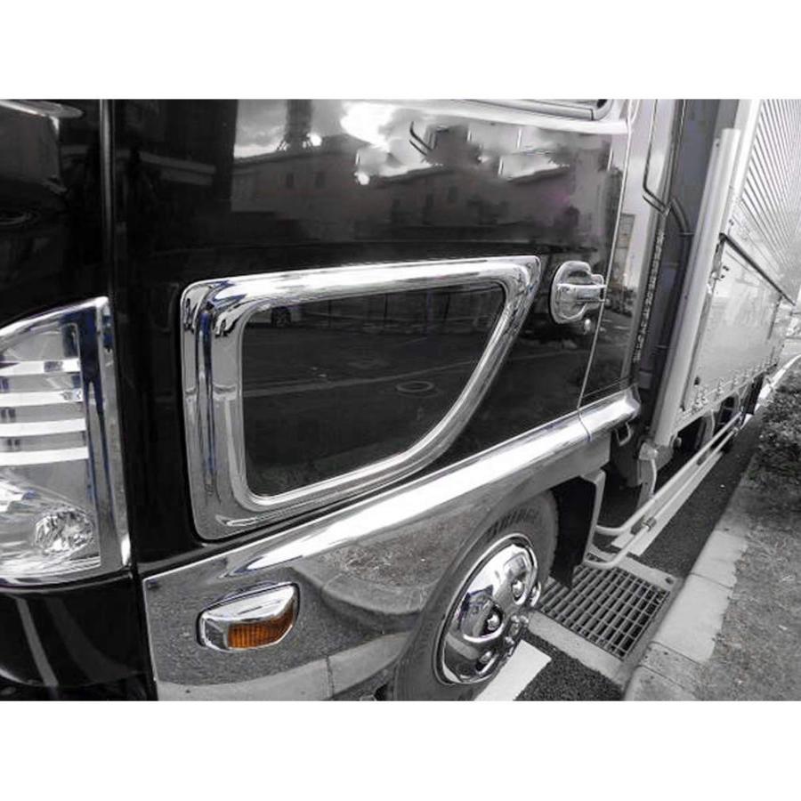 日野 グランド プロフィア エアループ 安全窓 ナビウインド メッキ  