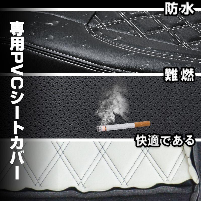 マツダ タイタンダッシュ 標準 ダブル シートカバー レッドステッチ リア マツダ タイタンダッシュ 標準 ダブルキャブ用 リア シートカバー