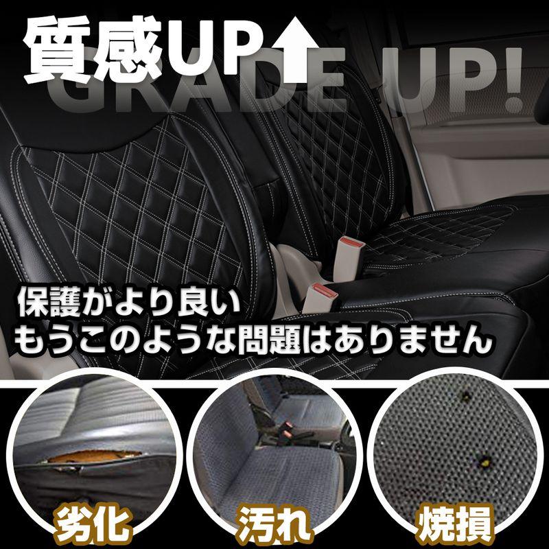 いすゞ NEW ギガ H19/5-H27/10 シートカバー ダイヤカット ステッチブルー キルト 艶無し PVCレザー 運転席 右 JP-YT015R-BL｜partsaero｜03