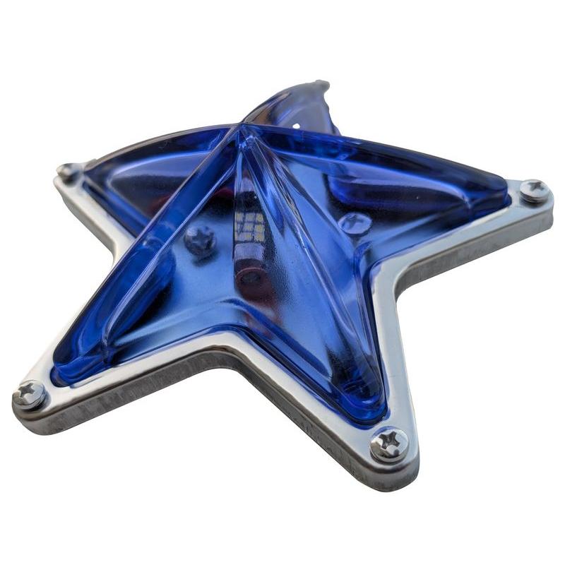 星型汎用レトロガラスLEDマーカーブルー青色電装電飾装飾直径約144mm