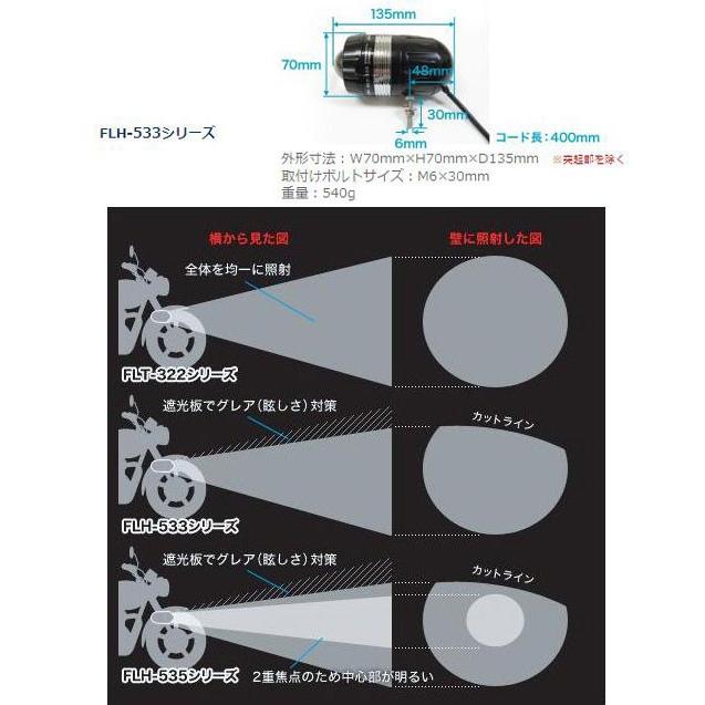 PROTEC（車、バイク） プロテック FLH-533 LEDフォグライト 親機(REV